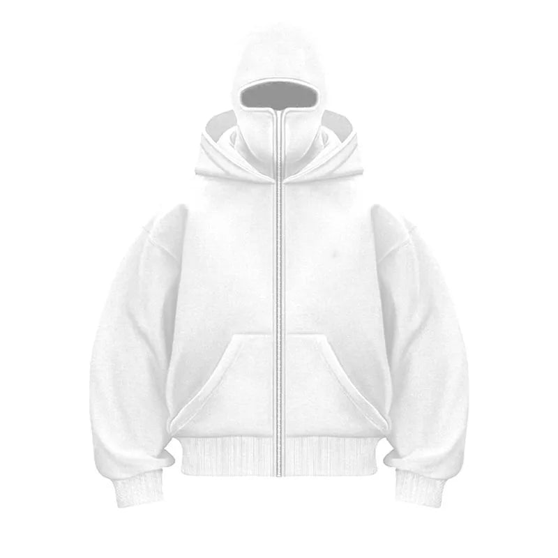 Unisex Plain Design Hooded Zip up Sweatshirt Autumn Winter Ins Style Couple Matching Fashionable Casual Wear