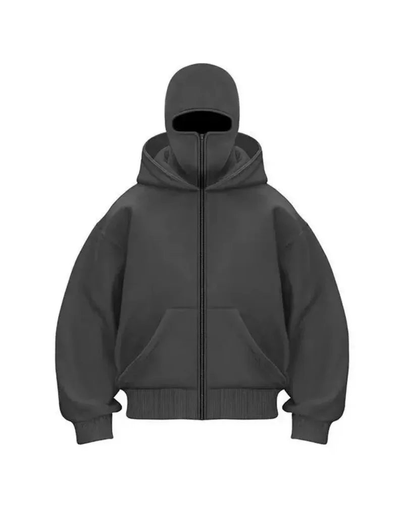 Unisex Plain Design Hooded Zip up Sweatshirt Autumn Winter Ins Style Couple Matching Fashionable Casual Wear