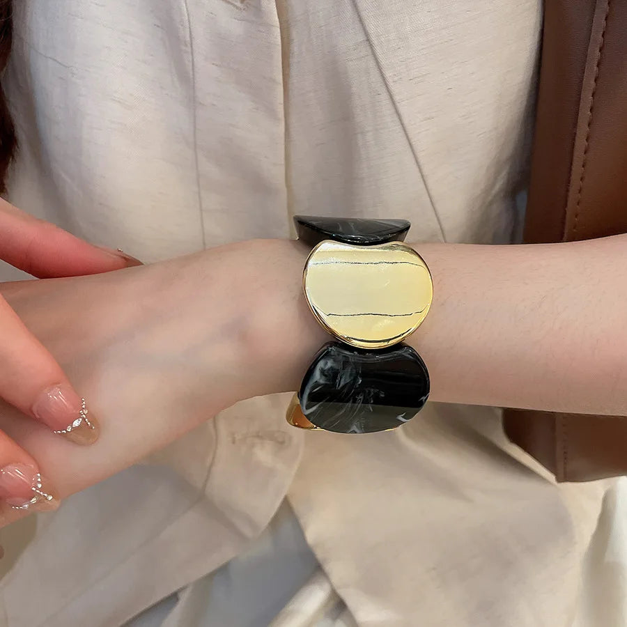 Multi-style Round Splicing Elastic Rope Resin Bracelets for Women Smuding Vintage Acrylic Bangles Personality Party Jewelry K1