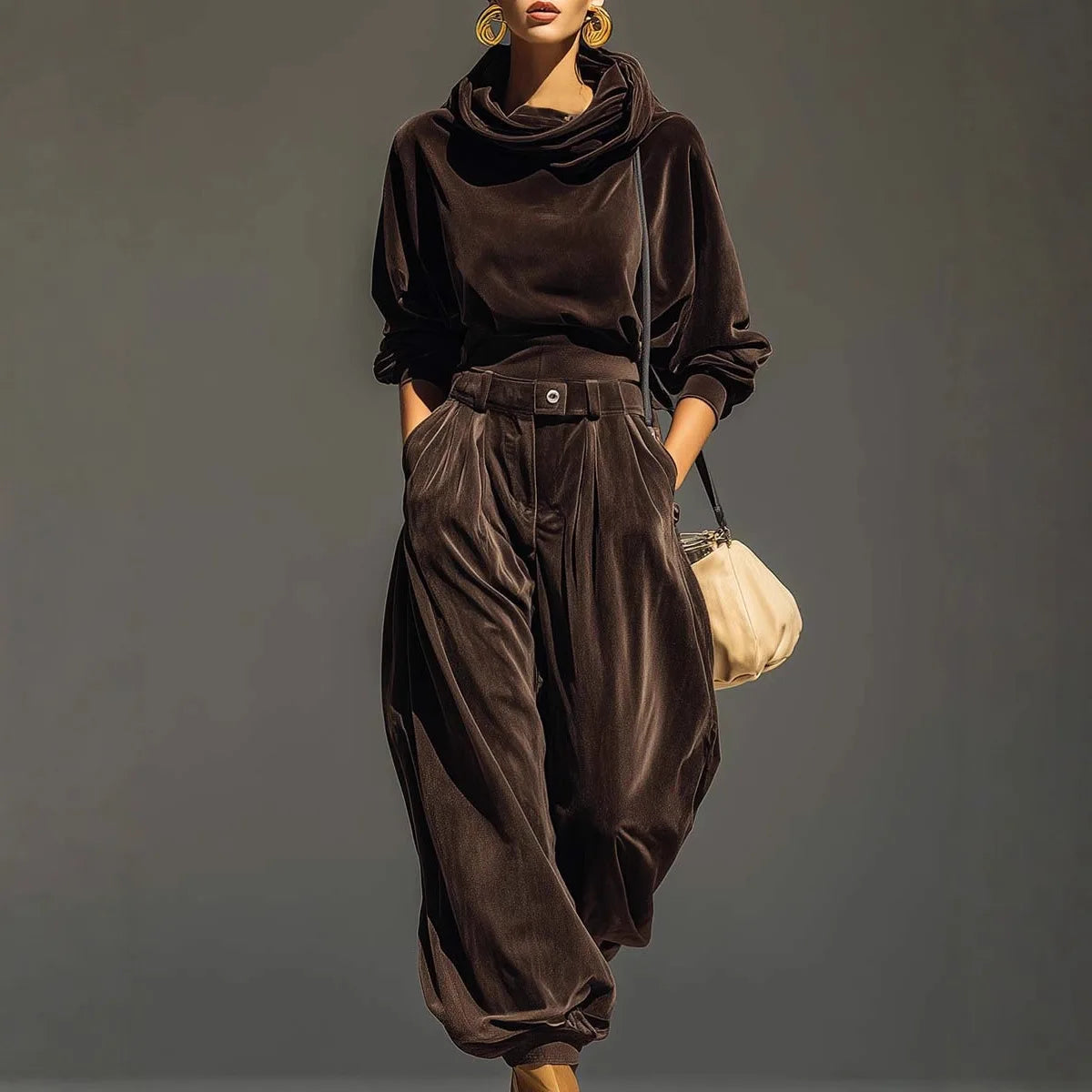 Autumn Winter Velvet Hoodie Sweatshirt Set Women Fashion Simple Long Sleeve Hooded Top And Pant Sets Casual 2pcs Outfit Suit
