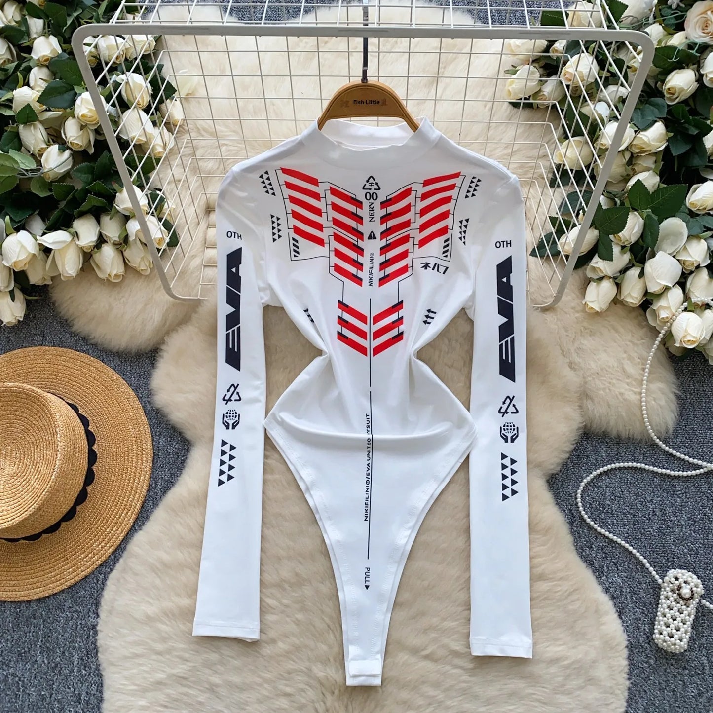 Spicy Girl Motorcycle Suit Long Sve f High Collar One-Piece Summer Slimming Trendy Streetwear Women's Faion
