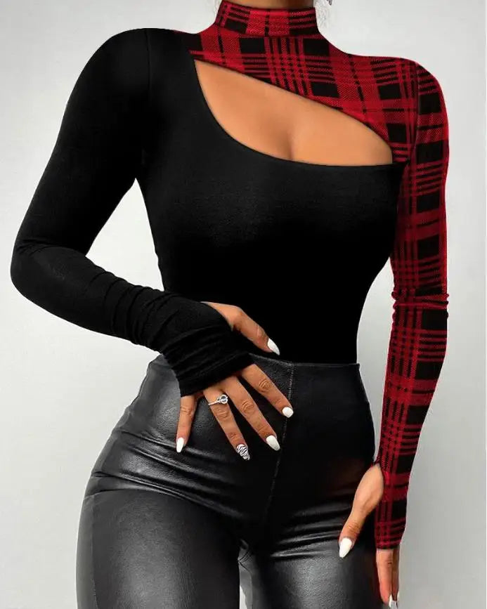 Bodysuit for Women 2022 Beaded Cold Shoulder Long Sleeve Bodysuit 2022 Autumn Europe and America Fashion Women's Clothing