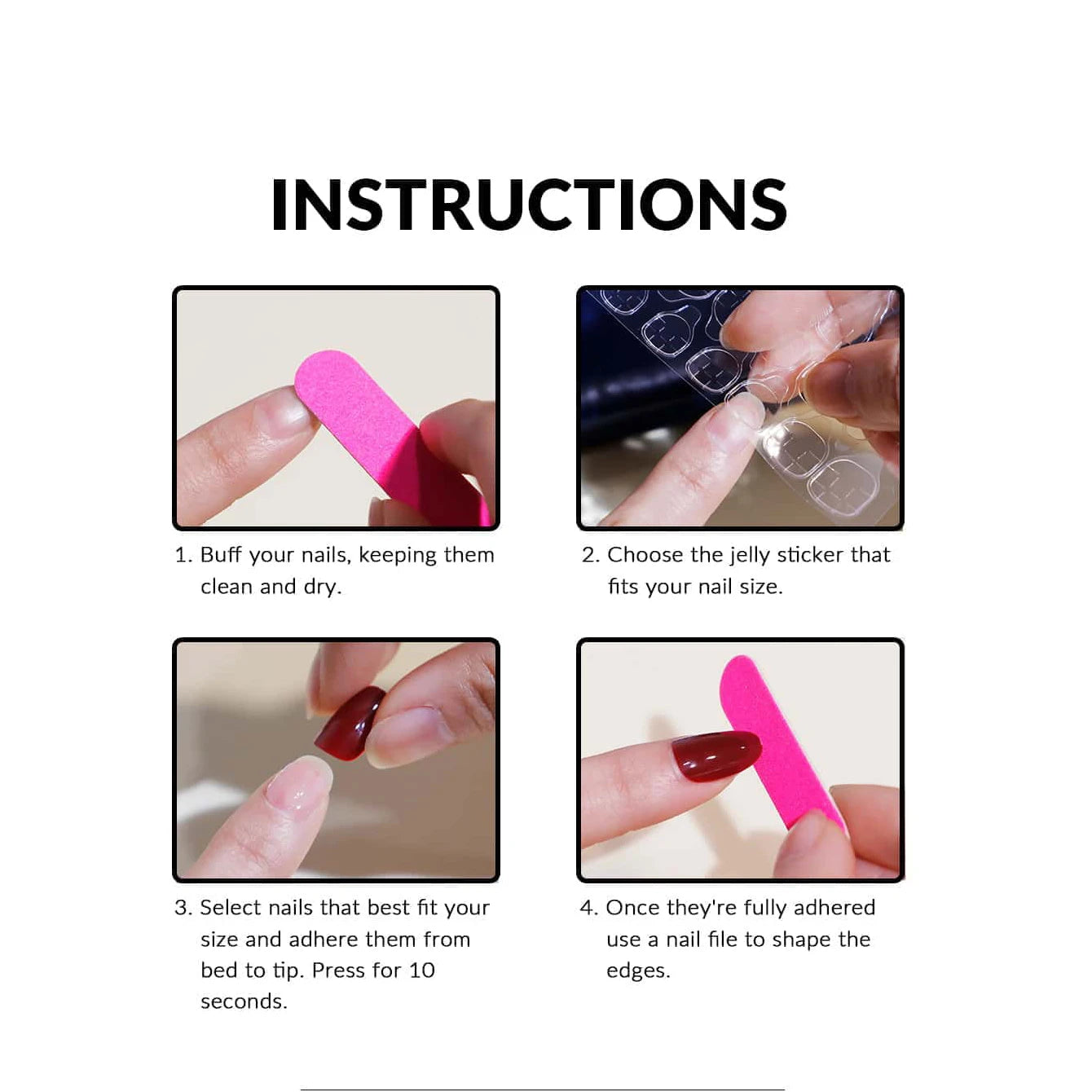 24 PCs Short French Gradient Love Nails with 1 Jelly Gel and 1 Nail File-For Girl Mother Women Gift