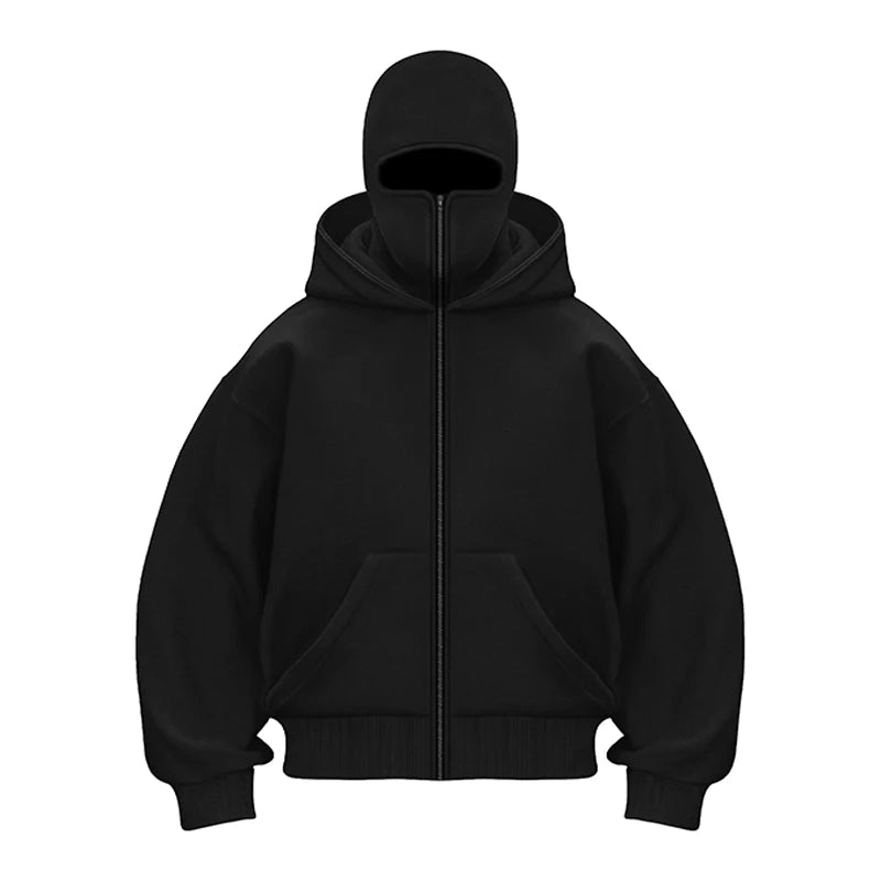 Unisex Plain Design Hooded Zip up Sweatshirt Autumn Winter Ins Style Couple Matching Fashionable Casual Wear