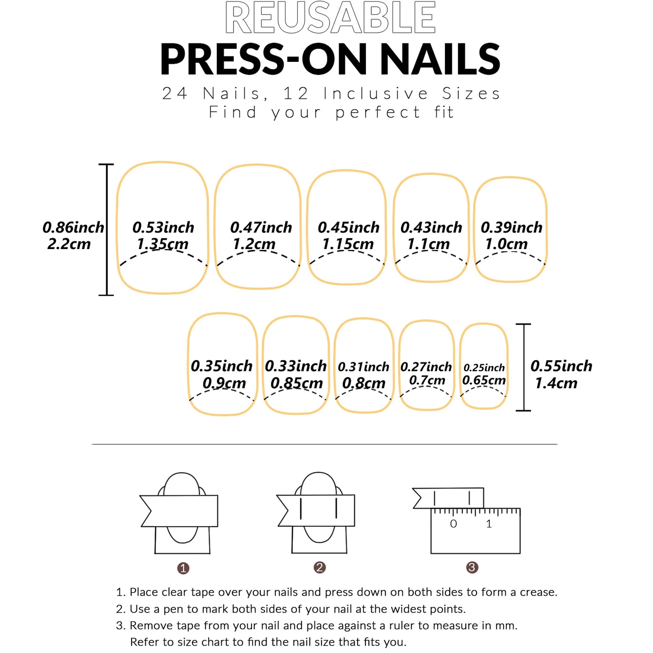 24 PCs Short French Gradient Love Nails with 1 Jelly Gel and 1 Nail File-For Girl Mother Women Gift