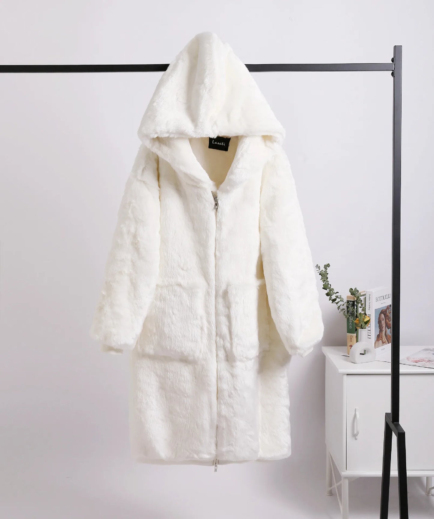 Imitation Rex Rabbit Fur Women Fox Fur Coat 2025 New Winter Warm Hooded Fur Coat Faux Temperament Elegance Women For Coat H460