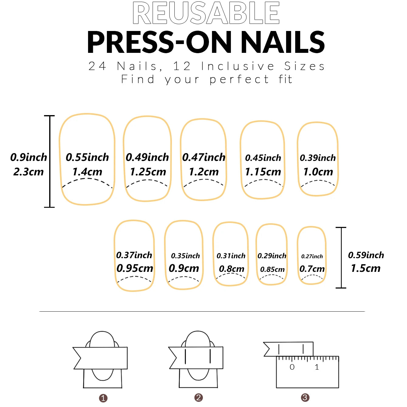 24 PCs Short French Gradient Love Nails with 1 Jelly Gel and 1 Nail File-For Girl Mother Women Gift