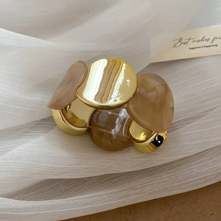 Multi-style Round Splicing Elastic Rope Resin Bracelets for Women Smuding Vintage Acrylic Bangles Personality Party Jewelry K1