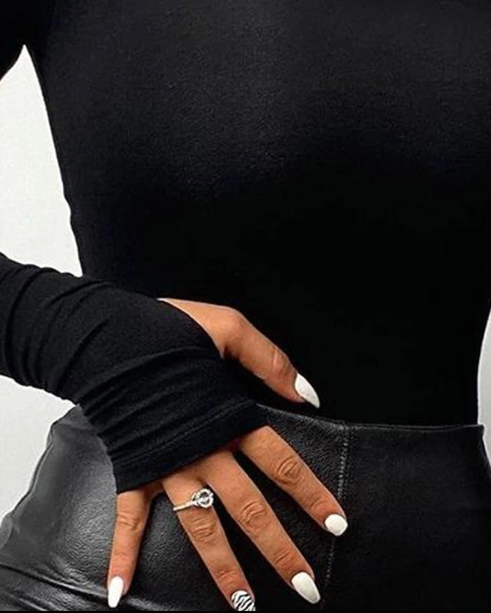 Bodysuit for Women 2022 Beaded Cold Shoulder Long Sleeve Bodysuit 2022 Autumn Europe and America Fashion Women's Clothing
