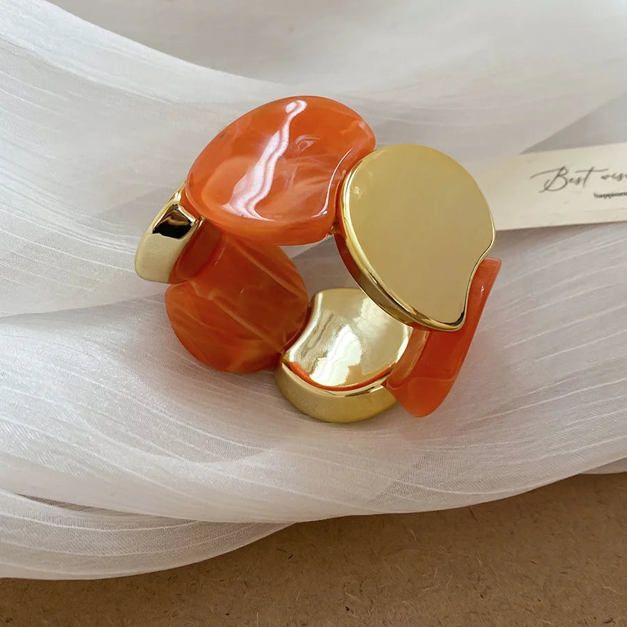 Multi-style Round Splicing Elastic Rope Resin Bracelets for Women Smuding Vintage Acrylic Bangles Personality Party Jewelry K1