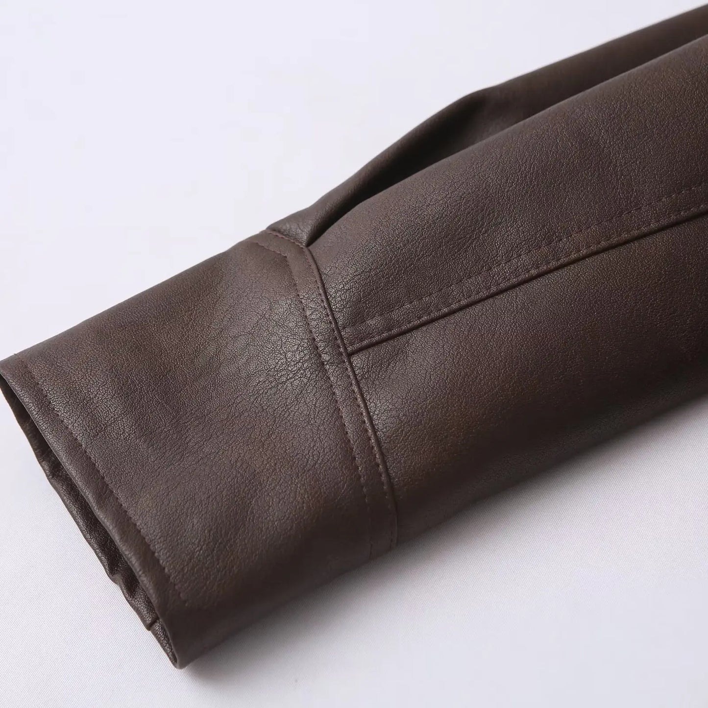 Women Leather Bomber Jackets Coats With Belt Notched Shoulder Pads Motorcycle Street Chic Short Outwear Fashion Solid Lace Up