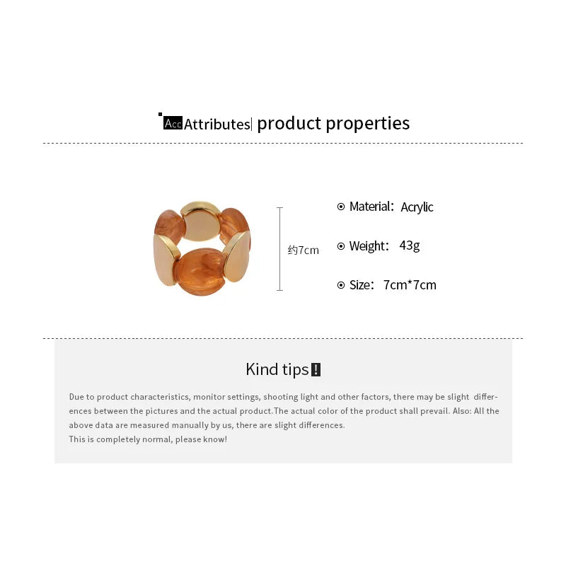 Multi-style Round Splicing Elastic Rope Resin Bracelets for Women Smuding Vintage Acrylic Bangles Personality Party Jewelry K1