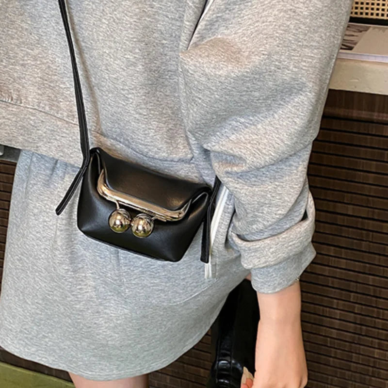 Women's Creative Exquisite Clip Bag Retro Kiss Lock Bag Fashion Leopard Foldable Mini Shoulder Crossbody Dinner Banquet Wallet