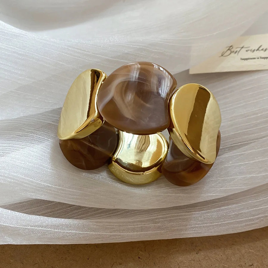 Multi-style Round Splicing Elastic Rope Resin Bracelets for Women Smuding Vintage Acrylic Bangles Personality Party Jewelry K1