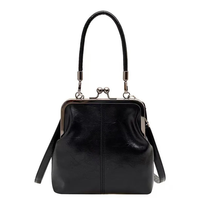 Women's Creative Exquisite Clip Bag Retro Kiss Lock Bag Fashion Leopard Foldable Mini Shoulder Crossbody Dinner Banquet Wallet