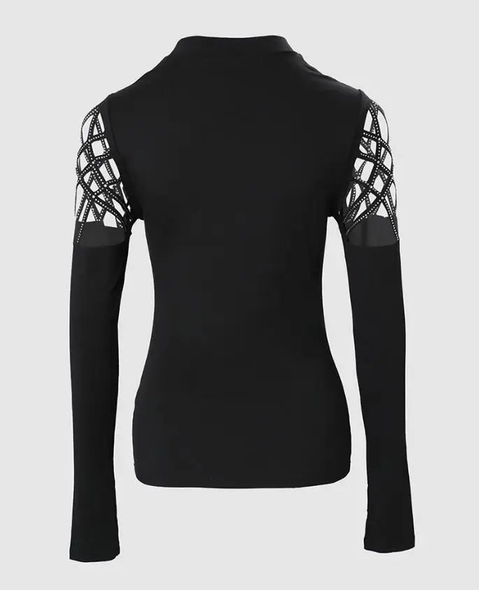 Bodysuit for Women 2022 Beaded Cold Shoulder Long Sleeve Bodysuit 2022 Autumn Europe and America Fashion Women's Clothing