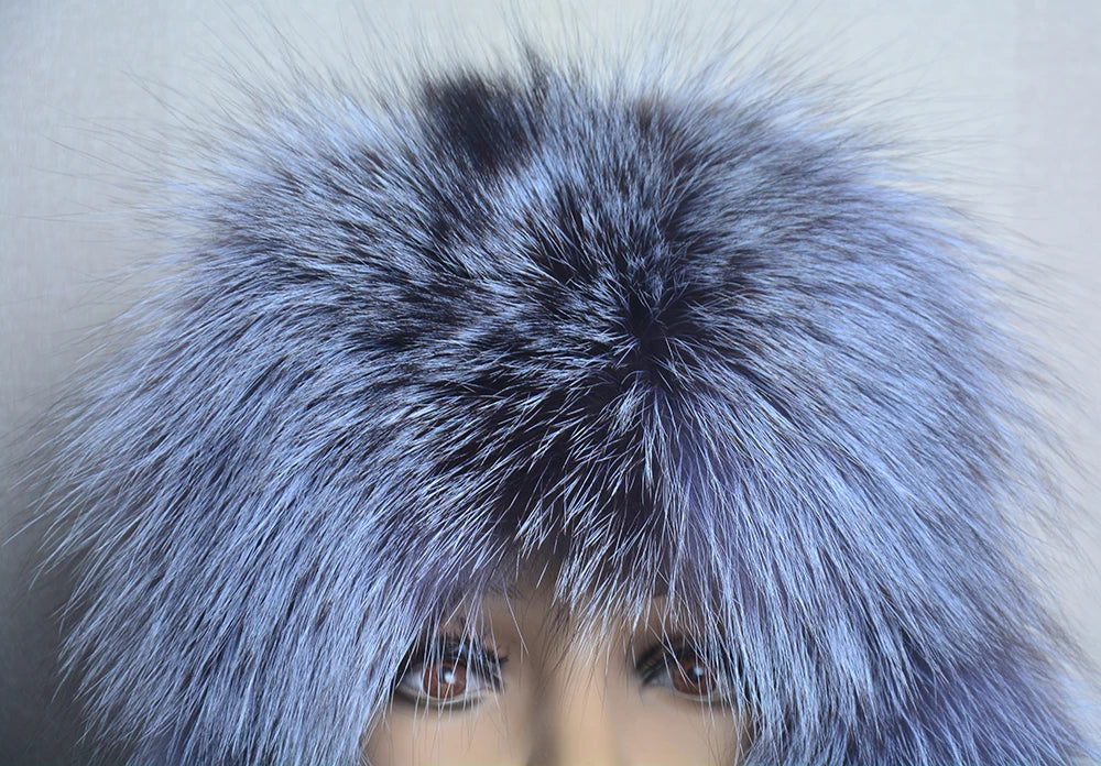 Winter Fur Hat for Women Hat with Ear Real Fox Fur Caps Russian Women Bomber Hats Bonnets Trapper Cap Camo Fox Hat Wholesale