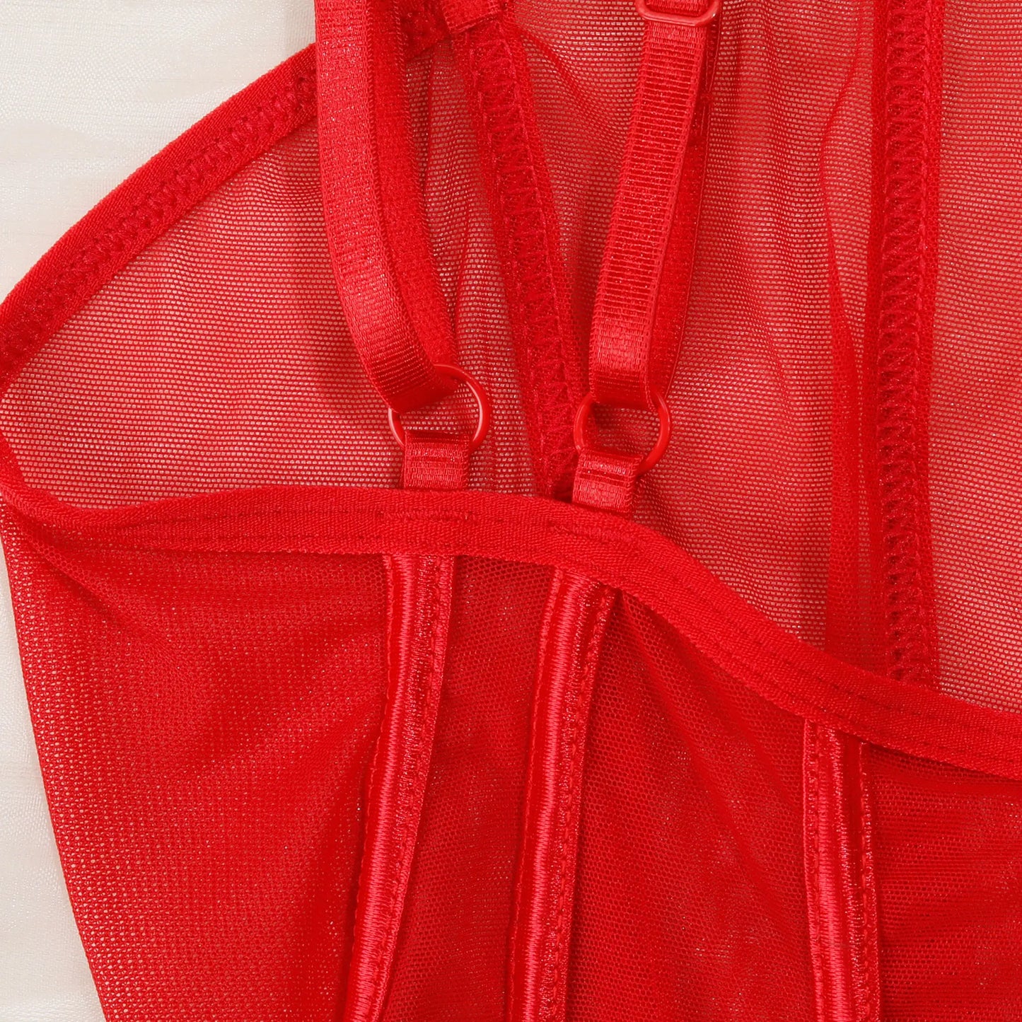 Sexy See-through Mesh Hanging Neck Bodysuits Women's Hollow Out Erotic Jumpsuits Slim Lingerie Bodyshaper Halter Onesie Bodysuit
