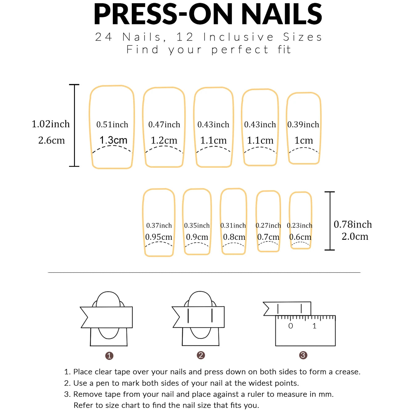 24 PCs Short French Gradient Love Nails with 1 Jelly Gel and 1 Nail File-For Girl Mother Women Gift