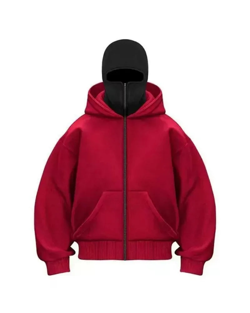 Unisex Plain Design Hooded Zip up Sweatshirt Autumn Winter Ins Style Couple Matching Fashionable Casual Wear
