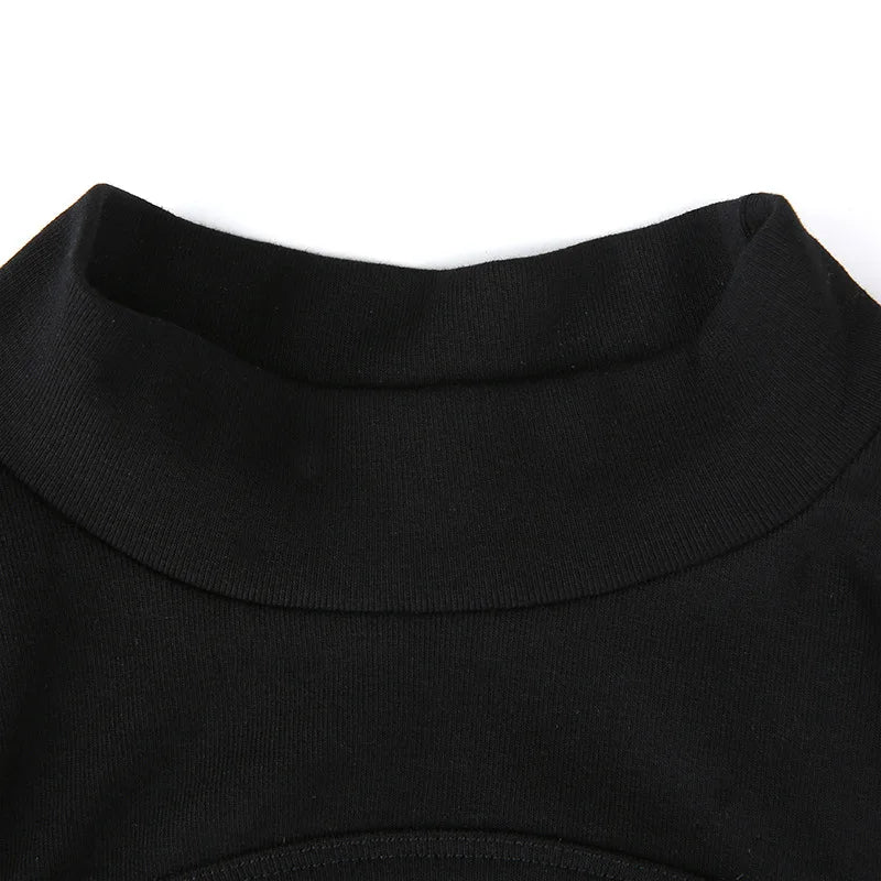Black Hollow Out Sexy Harajuku Bodysuit Womens Off Shoulder Streetwear Party Club Body Jumpers Romper Ladies Woman Clothes 2023