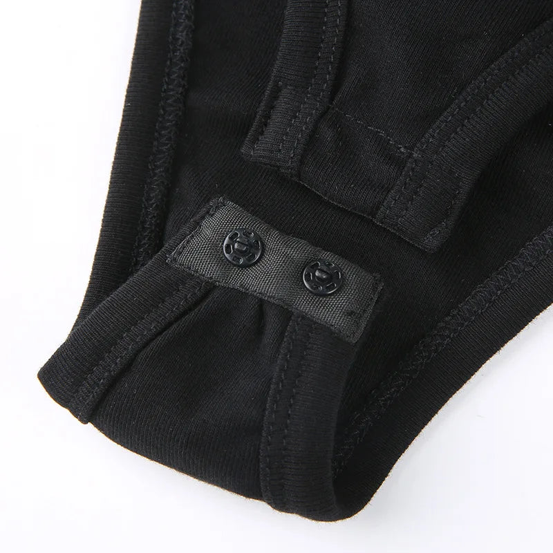 Black Hollow Out Sexy Harajuku Bodysuit Womens Off Shoulder Streetwear Party Club Body Jumpers Romper Ladies Woman Clothes 2023