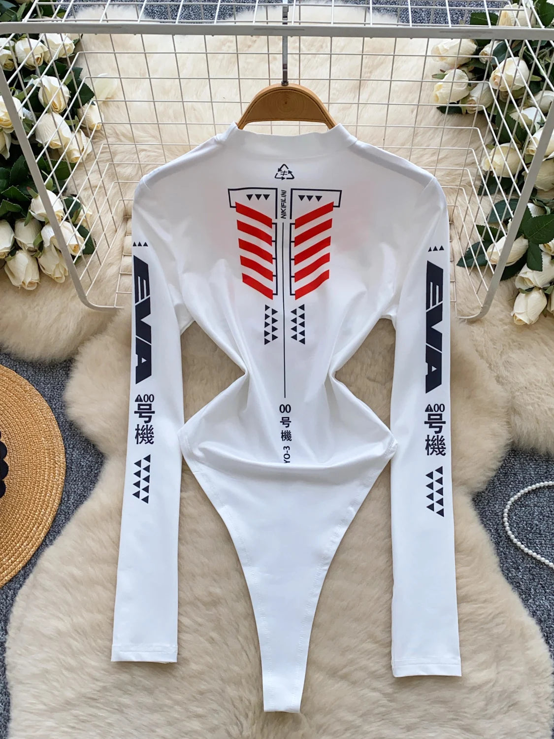 Spicy Girl Motorcycle Suit Long Sve f High Collar One-Piece Summer Slimming Trendy Streetwear Women's Faion