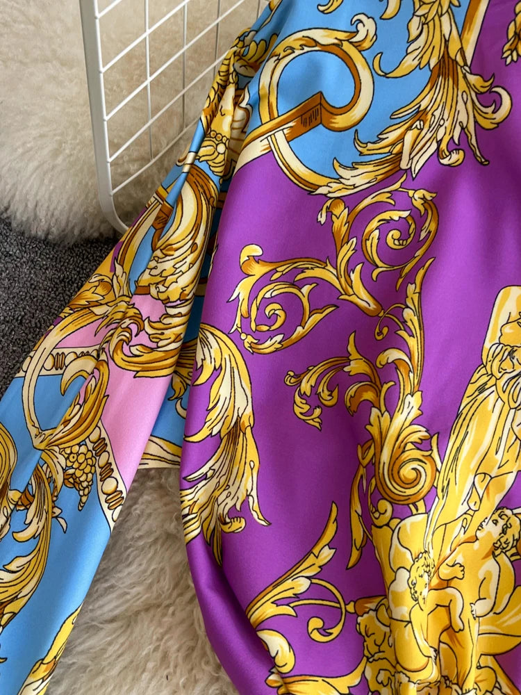 Spring Summer Vintage Short Skirt Two Piece Set for Women Fashion High Waist and Shirts Top 2 Piece Sets Pleated Skirts Outfits