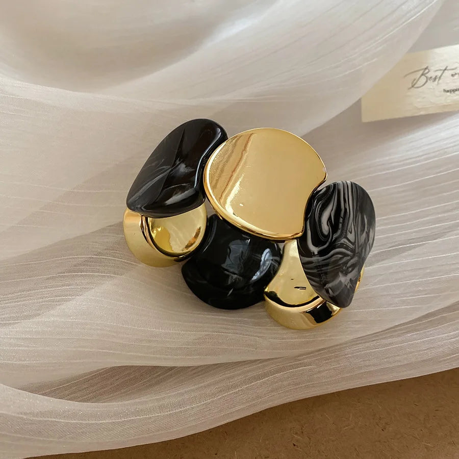 Multi-style Round Splicing Elastic Rope Resin Bracelets for Women Smuding Vintage Acrylic Bangles Personality Party Jewelry K1