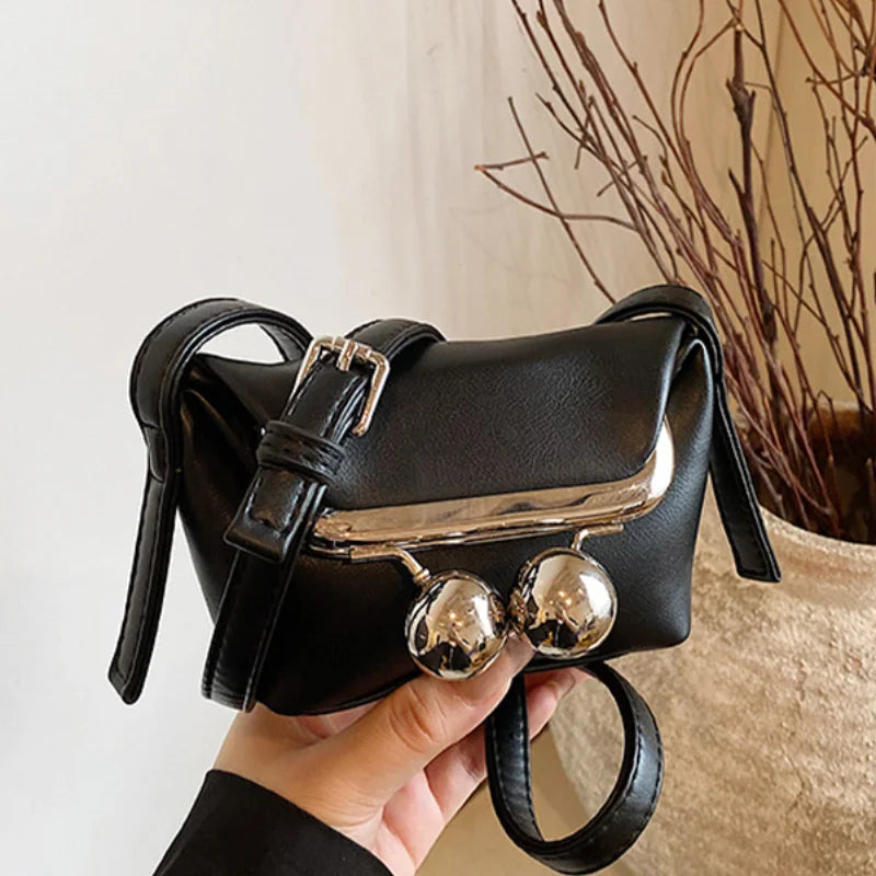 Women's Creative Exquisite Clip Bag Retro Kiss Lock Bag Fashion Leopard Foldable Mini Shoulder Crossbody Dinner Banquet Wallet