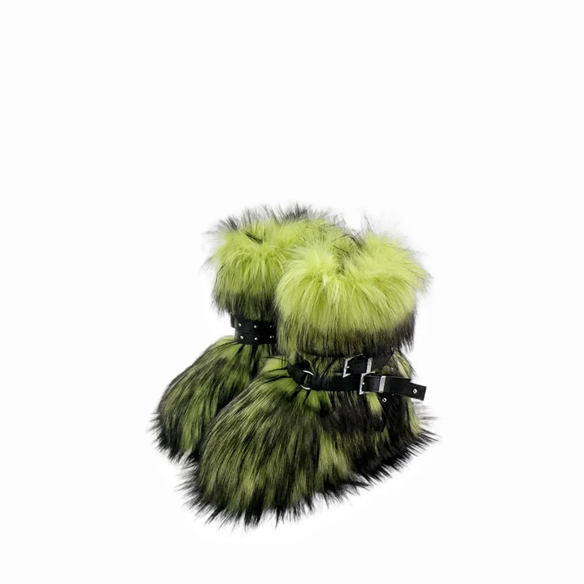 Winter Fur New Design Onepiece Raccoon FurFemale Snow Boots Fur shoes OutdoorMid Leg Boots y2k Cool Pink Girl