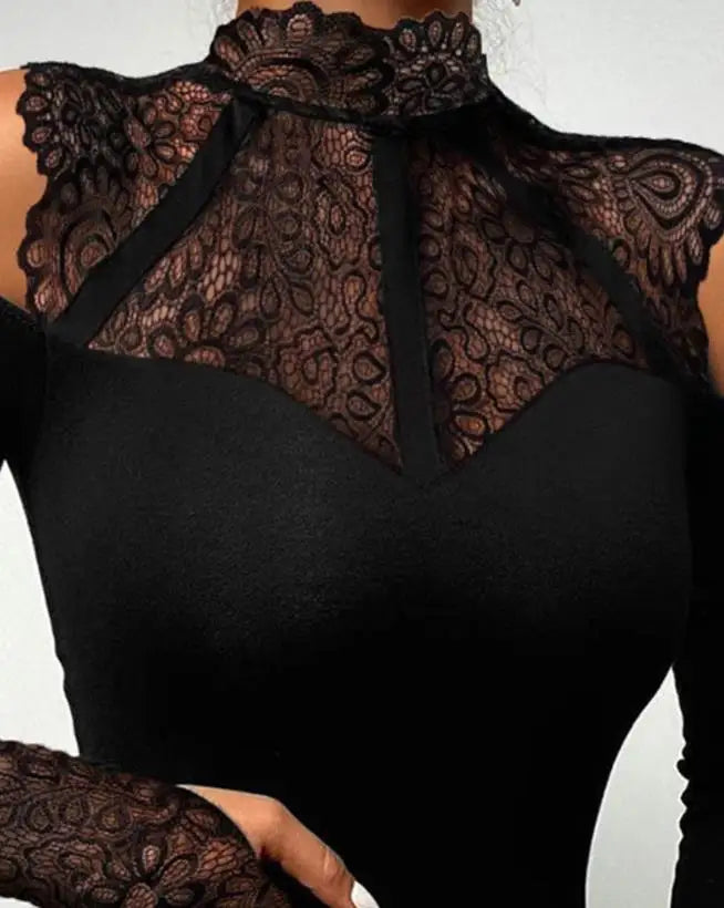 Bodysuit for Women 2022 Beaded Cold Shoulder Long Sleeve Bodysuit 2022 Autumn Europe and America Fashion Women's Clothing